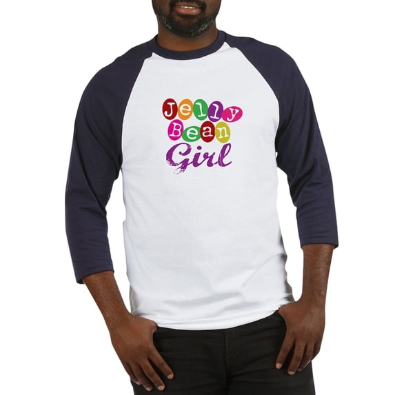 CafePress - Jelly Bean Girl Baseball Jersey - Cotton Baseball Jersey, 3/4 Raglan Sleeve Shirt