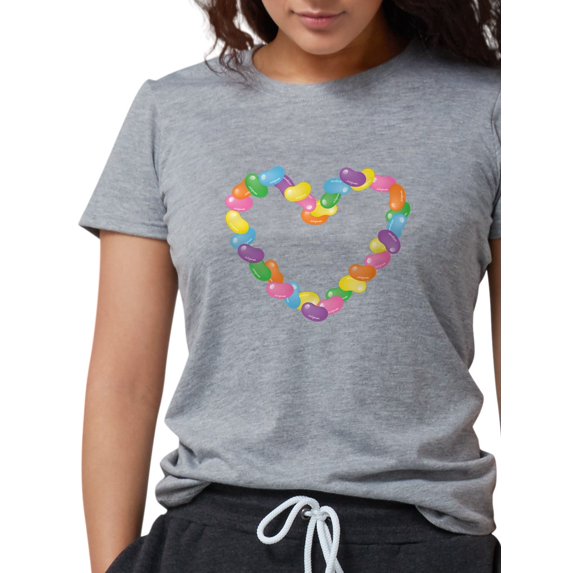 CafePress - Jellybeanheart Women's Deluxe T Shirt - Womens Tri-blend T-Shirt