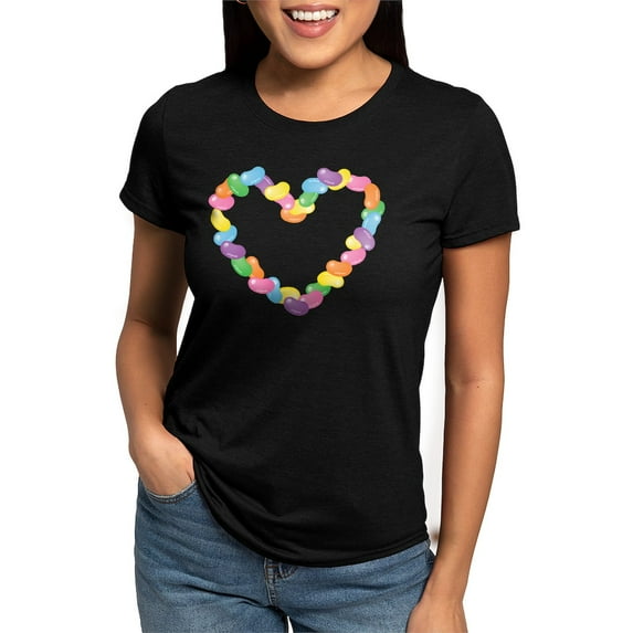 CafePress - Jellybeanheart Women's Deluxe T Shirt - Womens Tri-blend T-Shirt