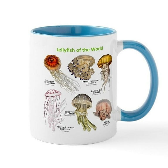 CafePress - Jellyfish Of The World Mug - 11 oz Ceramic Mug - Novelty Coffee Tea Cup