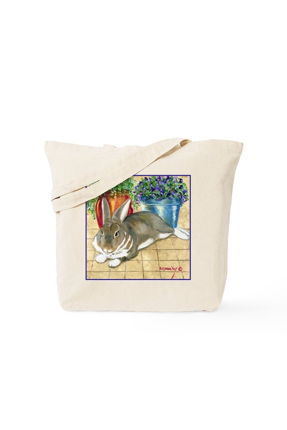 - Jenna's Rabbit Tote Bag - Unisex Canvas Tote Bag, Beige, 1-Piece