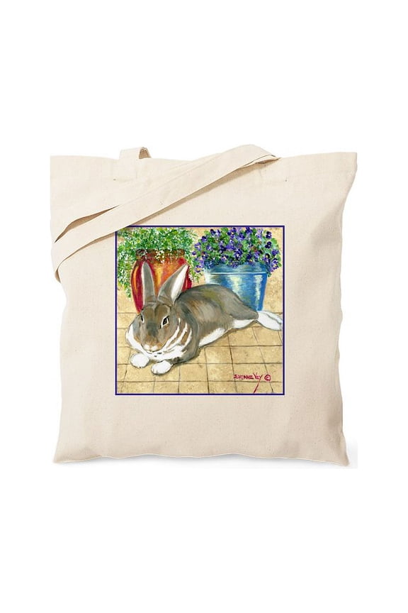 - Jenna's Rabbit Tote Bag - Unisex Canvas Tote Bag, Beige, 1-Piece
