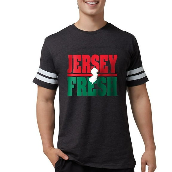 CafePress - Jersey Fresh Logo White NJ & Color Mens Football - Mens Football Shirt