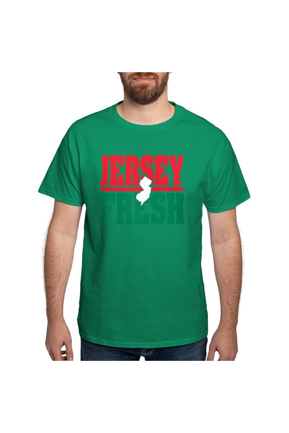 - Jersey Fresh Logo White NJ & Color T Shirt - Men's Classic Graphic Cotton T-Shirt