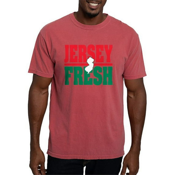 CafePress - Jersey Fresh Logo White NJ & Color T Shirt - Mens Comfort Colors Shirt