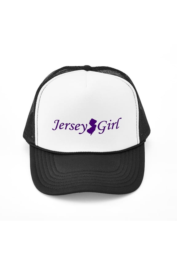 - Jersey Girl - Adjustable Unisex Printed Trucker Hat with Mesh Back