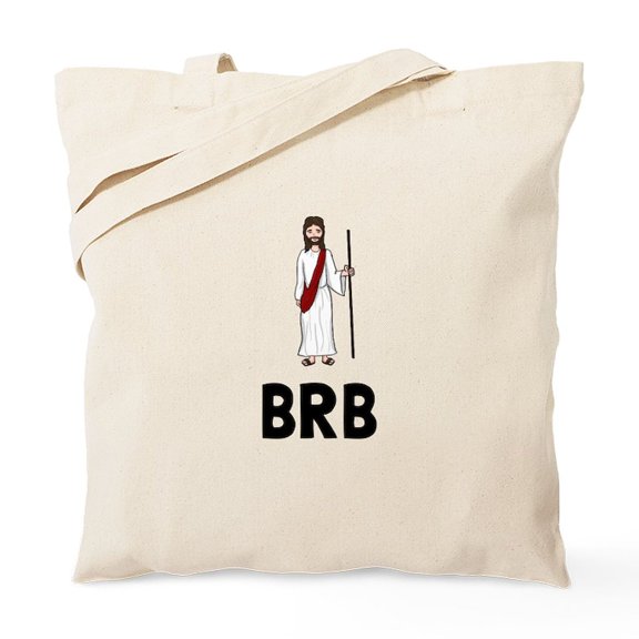 CafePress - Jesus BRB Tote Bag - Unisex Canvas Tote Bag, Beige, 1-Piece