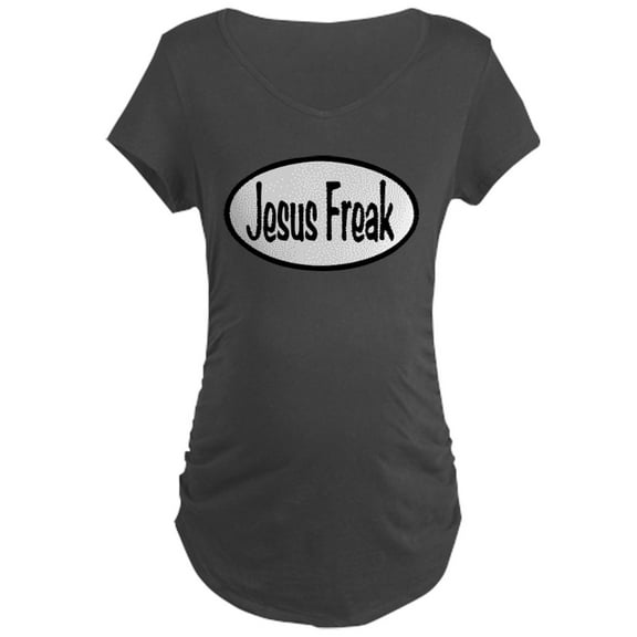 CafePress - Jesus Freak Oval Maternity Dark T Shirt - Maternity Dark T-Shirt
