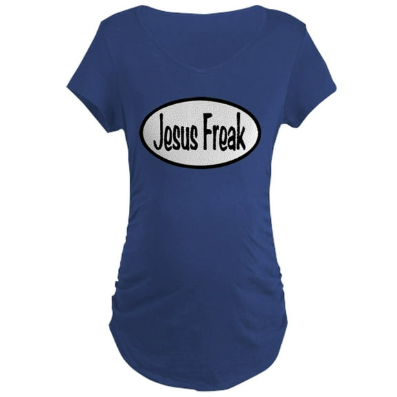 CafePress - Jesus Freak Oval Maternity Dark T Shirt - Maternity Dark T-Shirt