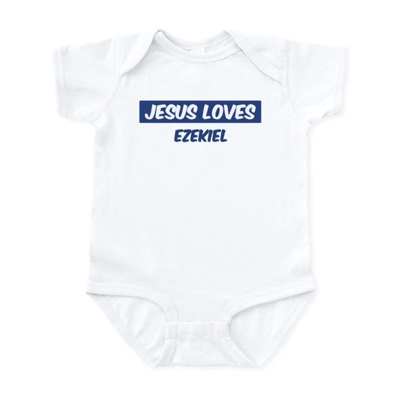 CafePress - Jesus Loves Ezekiel Infant Bodysuit - Baby Light Bodysuit, Size Newborn - 24 Months