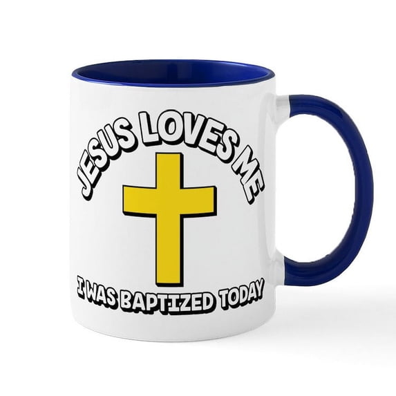 CafePress - Jesus Loves Me - 11 oz Ceramic Mug - Novelty Coffee Tea Cup