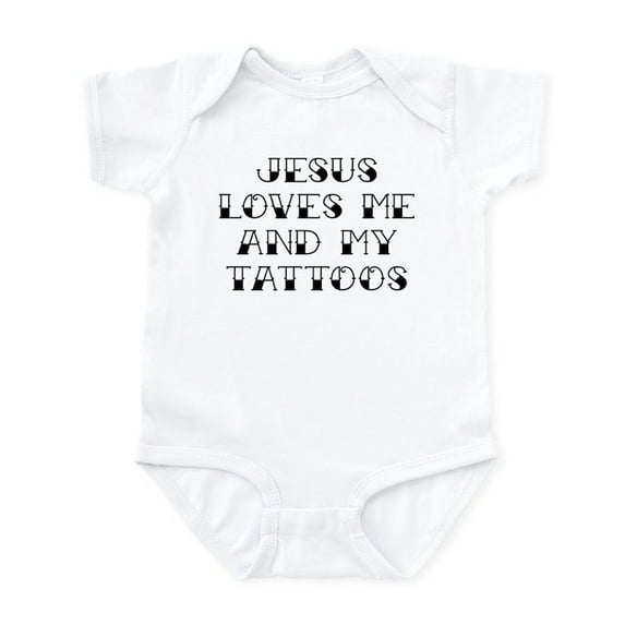 CafePress - Jesus Loves Me And My Tattoos Baby Light Bodysuit - Baby Light Bodysuit, Size Newborn - 24 Months