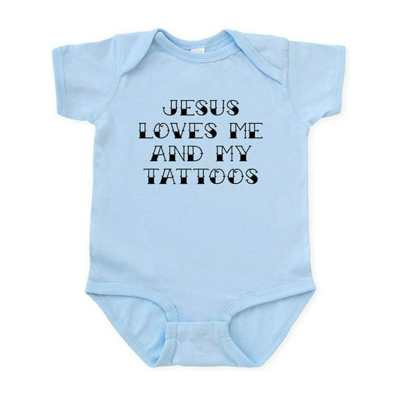 CafePress - Jesus Loves Me And My Tattoos Baby Light Bodysuit - Baby Light Bodysuit, Size Newborn - 24 Months