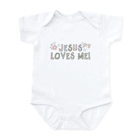CafePress - Jesus Loves Me Infant Bodysuit - Baby Light Bodysuit, Size Newborn - 24 Months