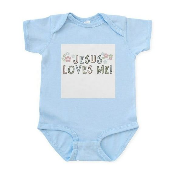CafePress - Jesus Loves Me Infant Bodysuit - Baby Light Bodysuit, Size Newborn - 24 Months