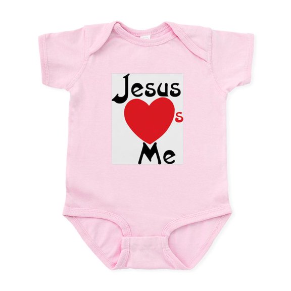 CafePress - Jesus Loves Me Infant Creeper - Baby Light Bodysuit, Size Newborn - 24 Months