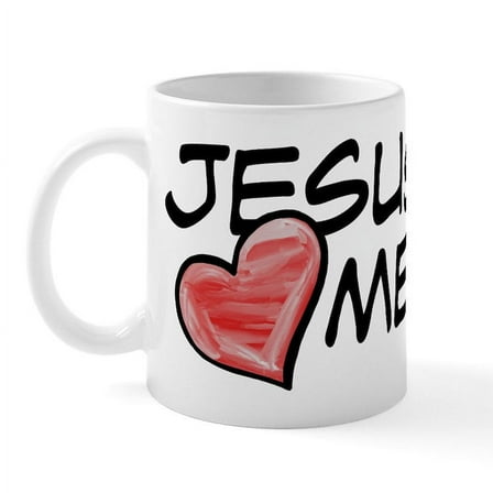 CafePress - Jesus Loves Me Mug - 11 oz Ceramic Mug - Novelty Coffee Tea Cup