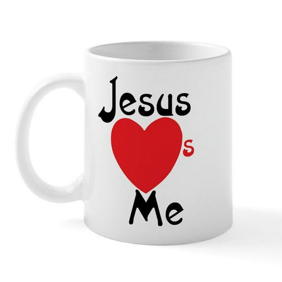 CafePress - Jesus Loves Me Mug - 11 oz Ceramic Mug - Novelty Coffee Tea Cup