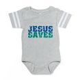 thumbnail image 1 of CafePress - Jesus Saves - Cute Infant Baby Football Bodysuit, 1 of 3