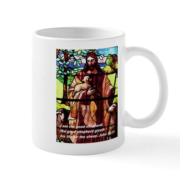 CafePress - Jesus The Good Shepherd Mug - 11 oz Ceramic Mug - Novelty Coffee Tea Cup