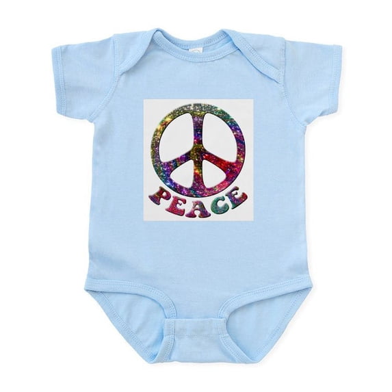 CafePress - Jewelled Peace Symbol Infant Bodysuit - Baby Light Bodysuit, Size Newborn - 24 Months