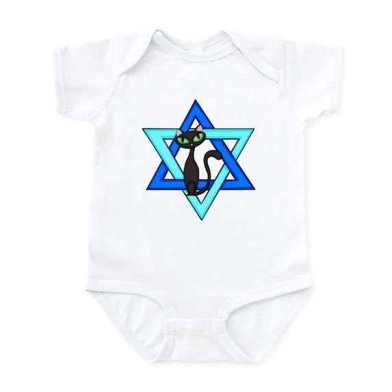 CafePress - Jewish Cat Stars Infant Bodysuit - Baby Light Bodysuit, Size Newborn - 24 Months