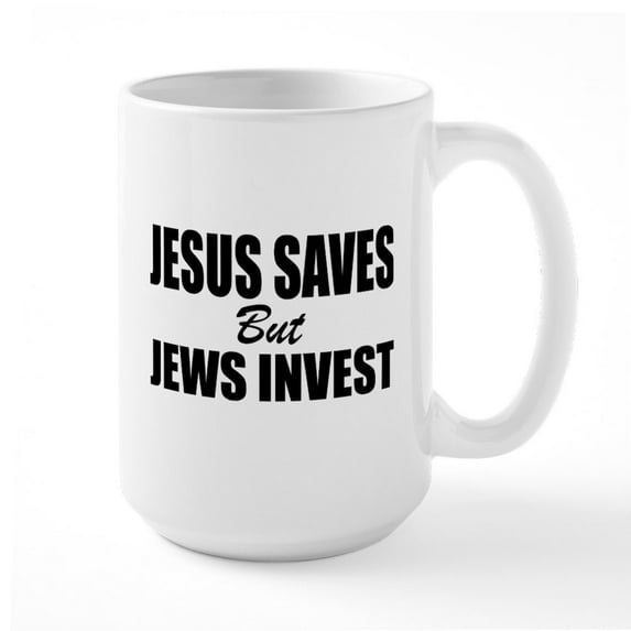 CafePress - Jews Invest Large Mug - 15 oz Ceramic Large White Novelty Mug