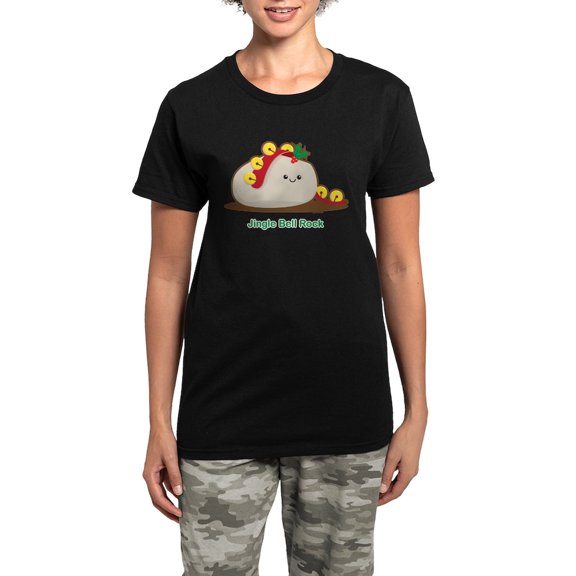 CafePress - Jingle Bell Rock Women's Dark Pajamas - Women's Short Sleeve Print T-Shirt and Pants Dark Cotton Pajama Set