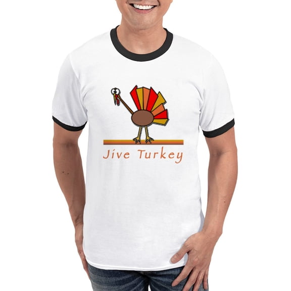 CafePress - Jive Turkey T Shirt - 100% Cotton Ringed T-Shirt