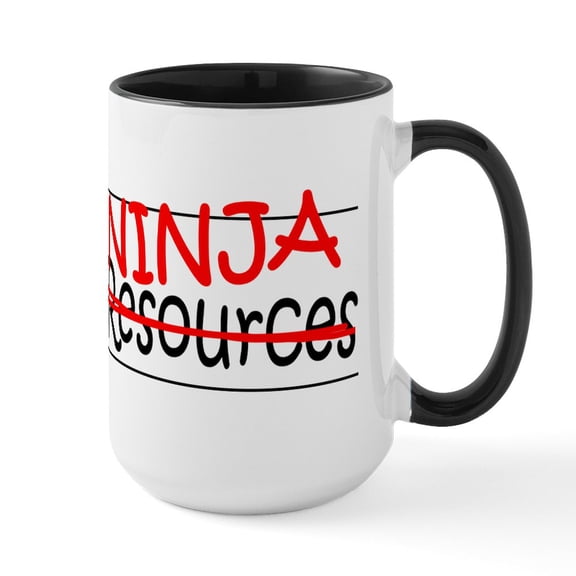 CafePress - Job Ninja HR Large Mug - 15 oz Ceramic Large White Novelty Mug