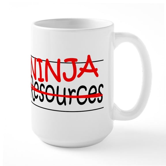 CafePress - Job Ninja HR Large Mug - 15 oz Ceramic Large White Novelty Mug