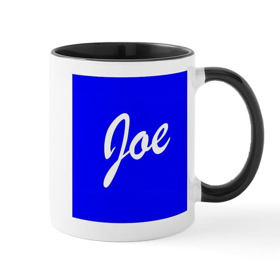 CafePress - Joe (Blue) Mugs - 11 oz Ceramic Mug - Novelty Coffee Tea Cup