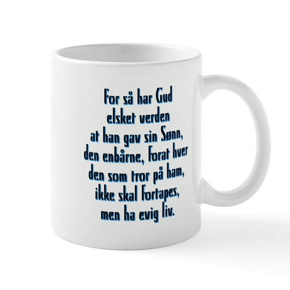 CafePress - John 3:16 Norwegian Mug - 11 oz Ceramic Mug - Novelty Coffee Tea Cup