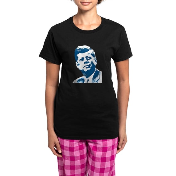 CafePress - John F Kennedy Tribute Women's Dark Pajamas - Women's Short Sleeve Print T-Shirt and Pants Dark Cotton Pajama Set