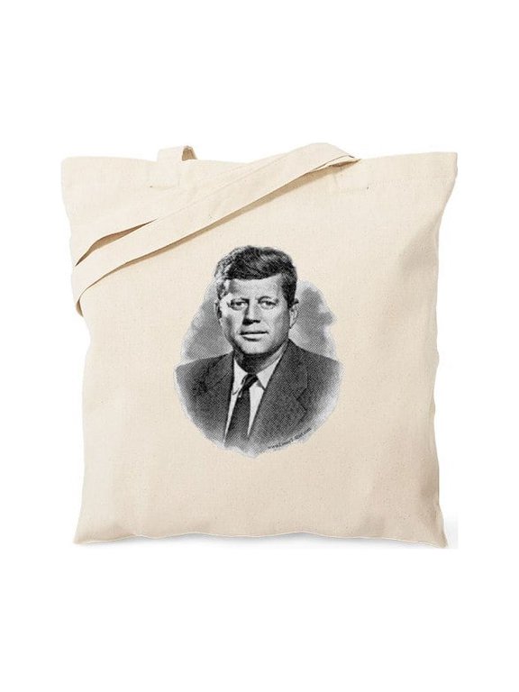 - John Fitzgerald Kennedy Tote Bag - Unisex Canvas Tote Bag, Beige, 1-Piece