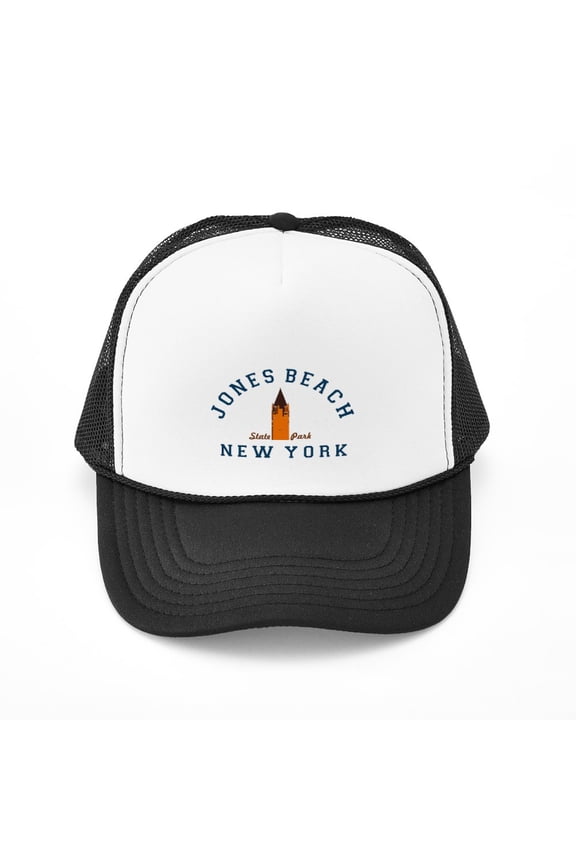 - Jones Beach - Adjustable Unisex Printed Trucker Hat with Mesh Back