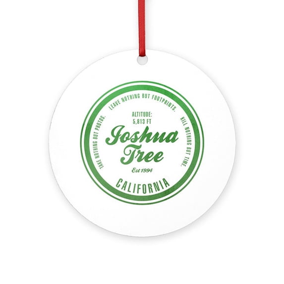 CafePress - Joshua Tree National Park, California Ornament (Ro - Round Wood Ornament 4"