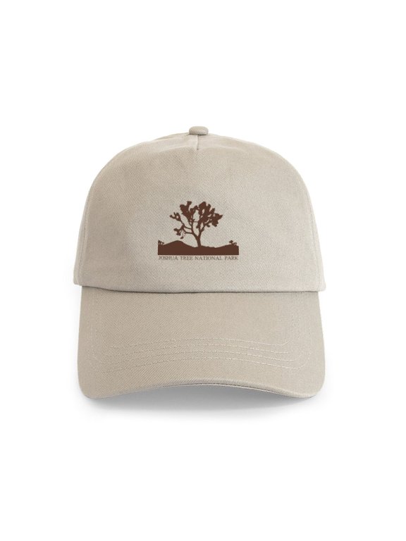 - Joshua Tree Silhouette Cap - Adjustable 100% Brushed Unisex Casual Cotton Baseball Cap, Beige, 1