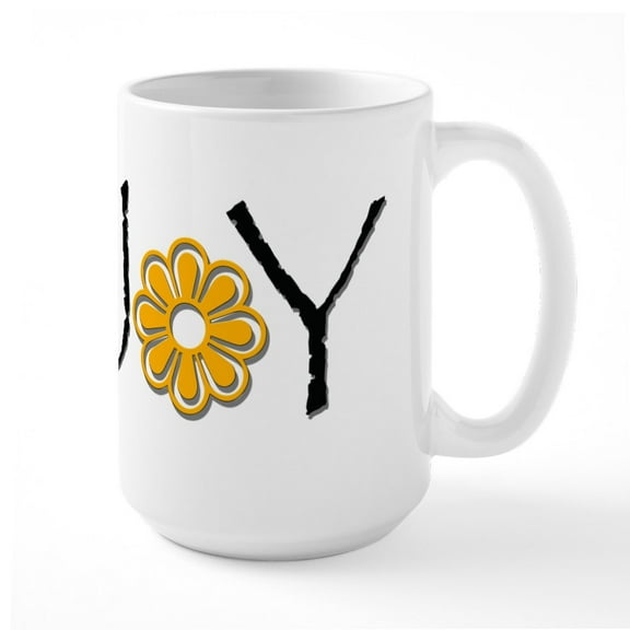 CafePress - Joy Large Mug - 15 oz Ceramic Large White Novelty Mug
