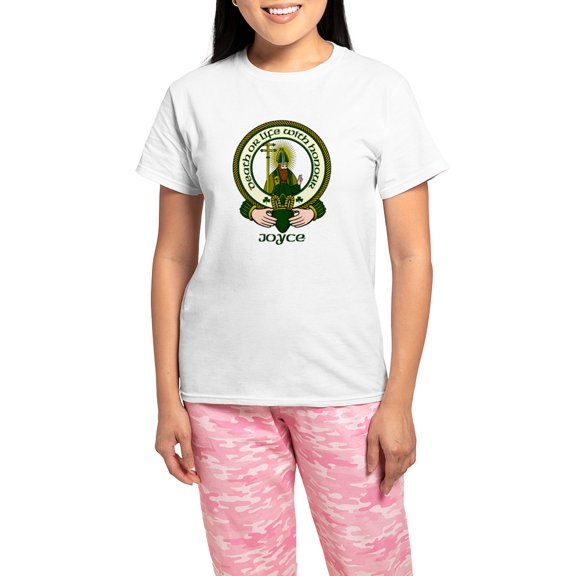 CafePress - Joyce Clan Motto Women's Light Pajamas - Women's Short Sleeve Print T-Shirt and Pants Light Cotton Pajama Set