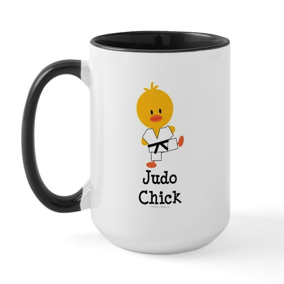 CafePress - Judo Chick Large Mug - 15 oz Ceramic Large White Novelty Mug