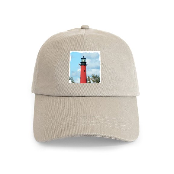 CafePress - Jupiter Lighthouse Cap - Adjustable 100% Brushed Unisex Casual Cotton Baseball Cap, Beige, 1