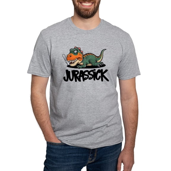 CafePress - Jurassic Dinosaur Men's Classic T Shirt - Fitted T-Shirt, Vintage Fit Soft Cotton Tee
