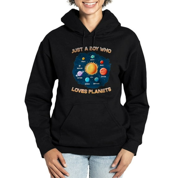 CafePress - Just A Boy Who Loves Planets I Funny Science Sweatshirt - Pullover Hoodie, Classic & Comfortable Hooded Sweatshirt