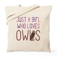 thumbnail image 1 of CafePress - Just A Girl Who Loves Owls Cute De - Unisex Canvas Tote Bag, Beige, 1-Piece, 1 of 6