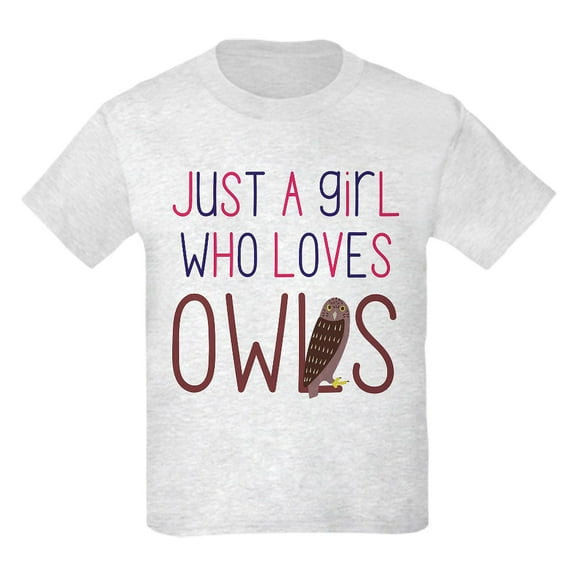 CafePress - Just A Girl Who Loves Owls Cute Design For T Shirt - Light Classic Kids Graphic, Short Sleeve T-Shirt, Sizes XS-XL