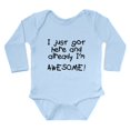 thumbnail image 1 of CafePress - Just Got Here Awesome Long Sleeve Infant Bodysuit - Long Sleeve Cotton Baby Bodysuit, 1 of 4