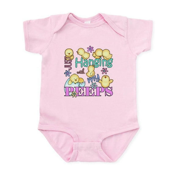 CafePress - Just Hanging With My Peeps Body Suit - Baby Light Bodysuit, Size Newborn - 24 Months
