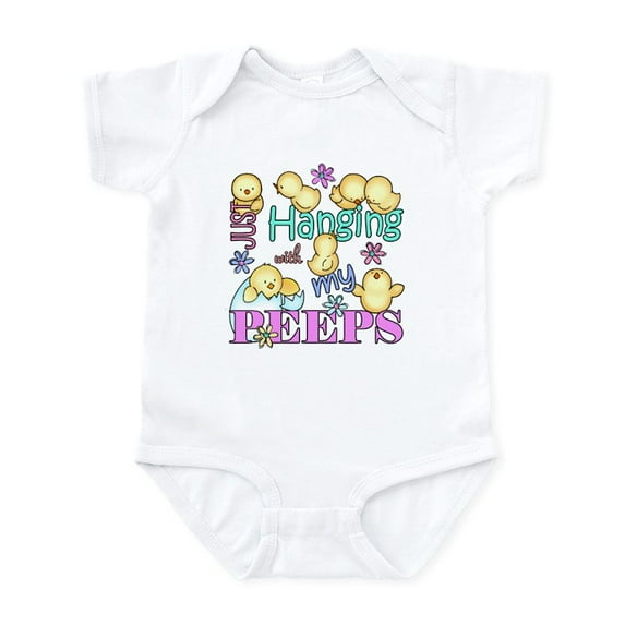 CafePress - Just Hanging With My Peeps Body Suit - Baby Light Bodysuit, Size Newborn - 24 Months