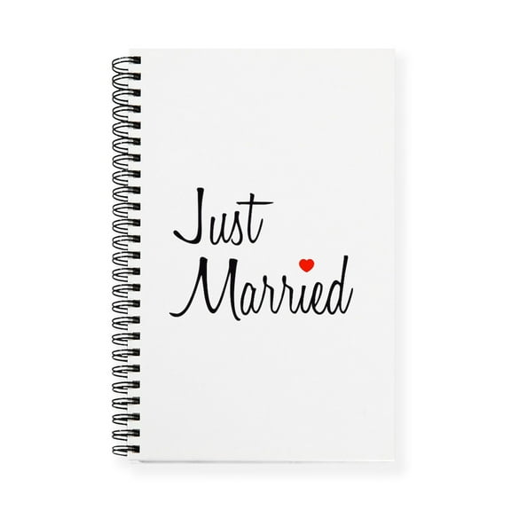 CafePress - Just Married (Black Script W/ Heart) - Spiral Bound Journal Notebook, Personal Diary Dot Grid